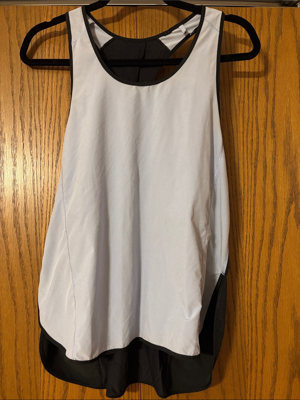 Women's White & Black Layered Athletic Tank Top